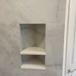 Porcelain shower tile niche